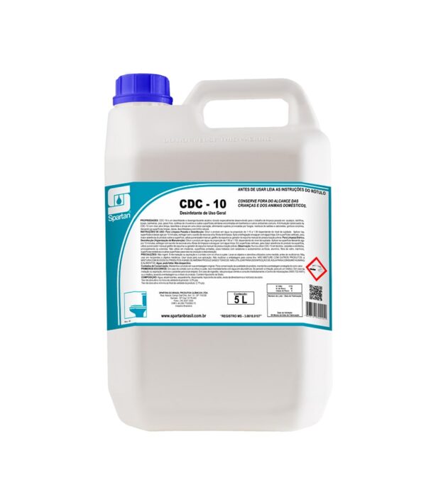 CDC - 10 - Desinfetante Limpador Desengordurante - 5L - Spartan Brasil