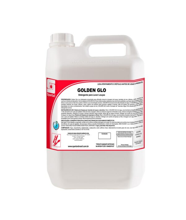 Golden Glo - Detergente Neutro Concentrado para Lavagem Manual de Louças e Utensílios de Cozinha - 5L - Spartan Brasil