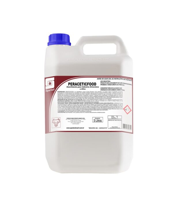Peraceticfood - Desinfetante à Base de Ácido Peracético Indicado para Desinfecção de Tanques - 5L - Spartan Brasil