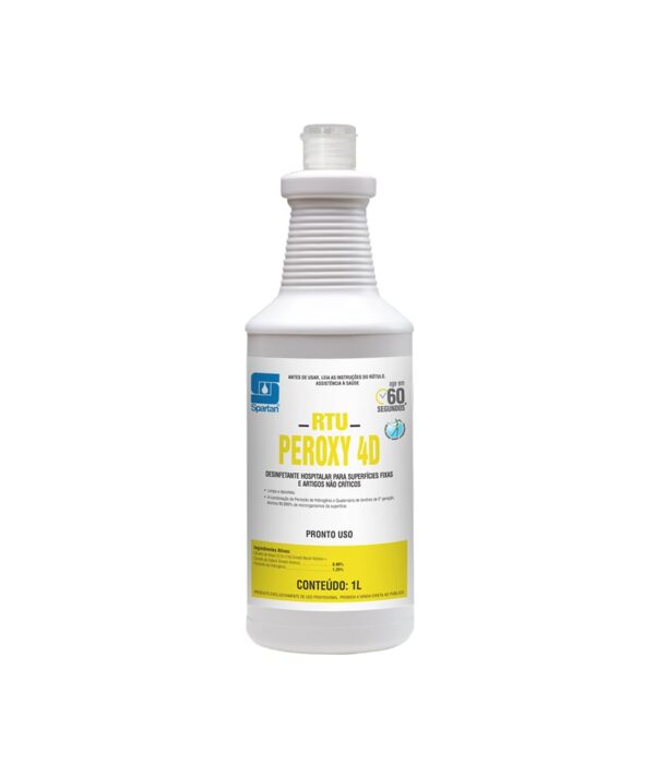 RTU Peroxy 4D - Desinfetante Limpador Pronto Uso com Peróxido de Hidrogênio - 1L - Spartan Brasil