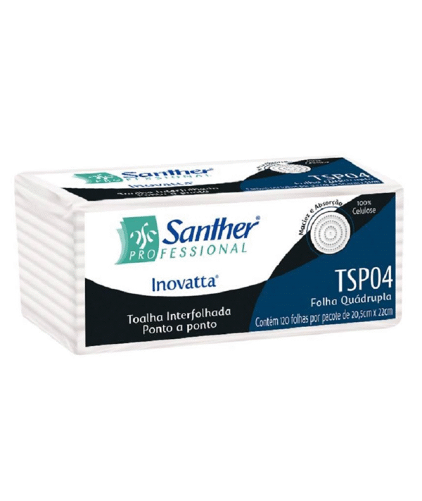 Papel Toalha Interfolhada Folha Quádrupla Inovatta TSP04 - 54-72g/m²