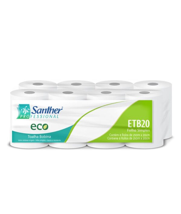 Papel Toalha Bobina Eco Folha Simples Inovatta , 28-30g/m² - ETB20