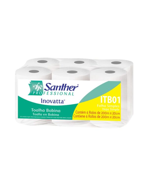 Toalha Bobina Santher Inovatta ITB01 Folha Simples