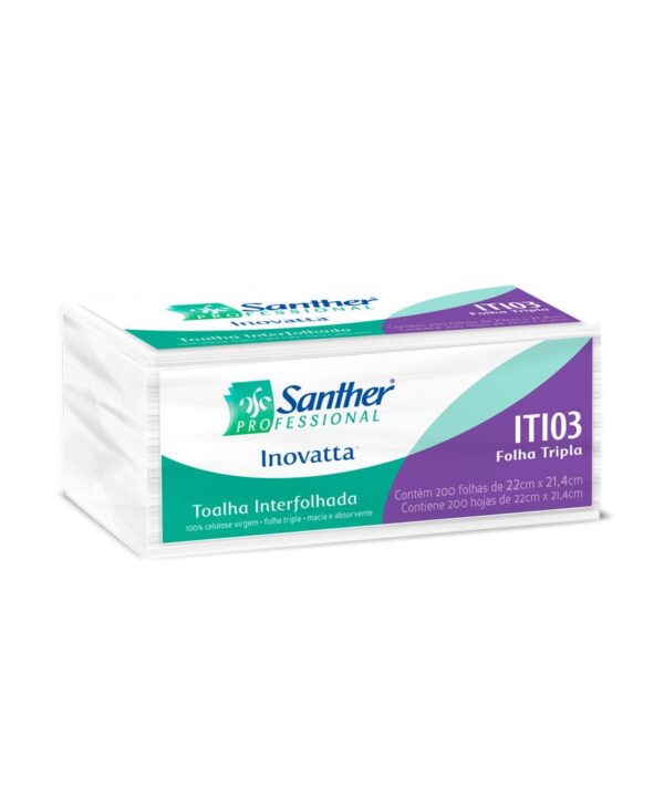 Papel Toalha Interfolhada Folha Tripla Inovatta - 42-46g/M² - ITI03