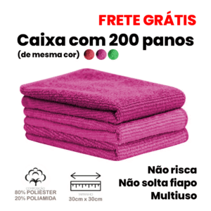 Pano multiuso microfibra 30x30cm (cx 200 unid) APENAS R$415,00