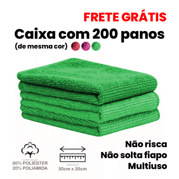 Pano multiuso microfibra 30x30cm (cx 200 unid) APENAS R$415,00 - Imagem 3